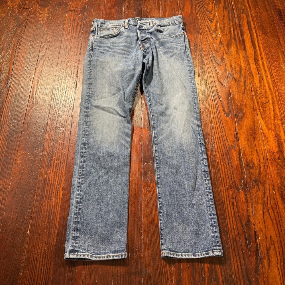 Polo Ralph Lauren Jeans Mens‎ 29x30 Blue Varick Slim Straight Button Fly Faded